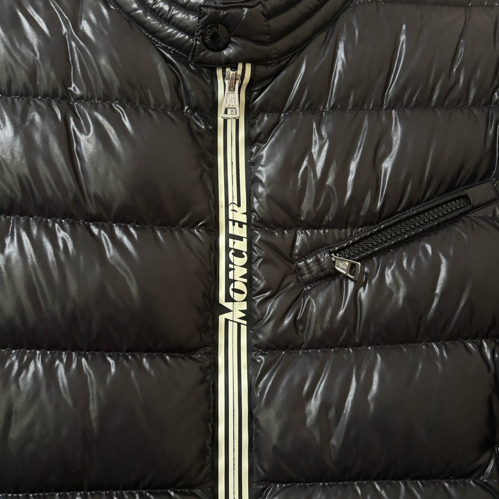 Moncler Shiny Black Puffer Jacket Men Size 3 - Picture 2 of 14